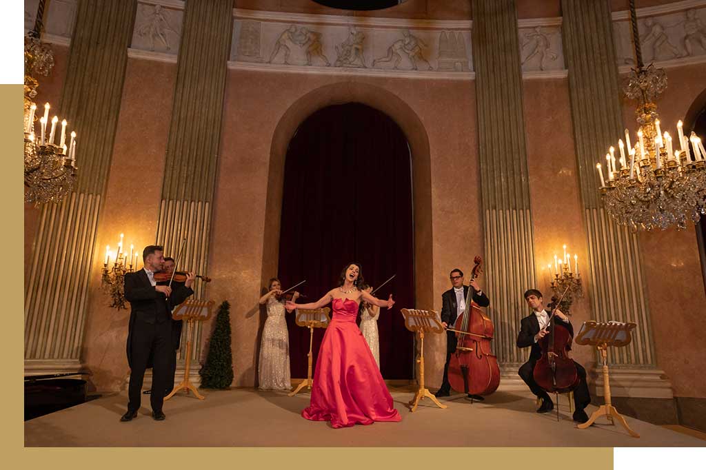 Vienna Classic Concerts with singer and orchestra at Auersperg Palace